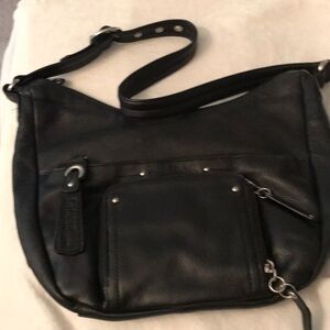 Black Stonemountain bag, soft  beautiful Leather Crossbody Bag